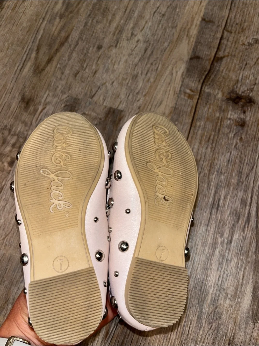 Cat & Jack Blush Pink Studded Mary Jane Flats for Kids